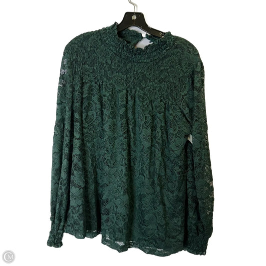 Top Long Sleeve By Cable And Gauge In Green, Size: 2x