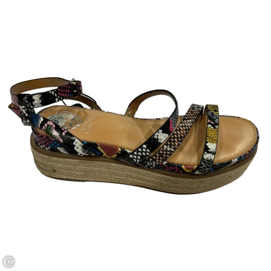 Sandals Heels Platform By Vince Camuto In Snakeskin Print, Size: 9.5