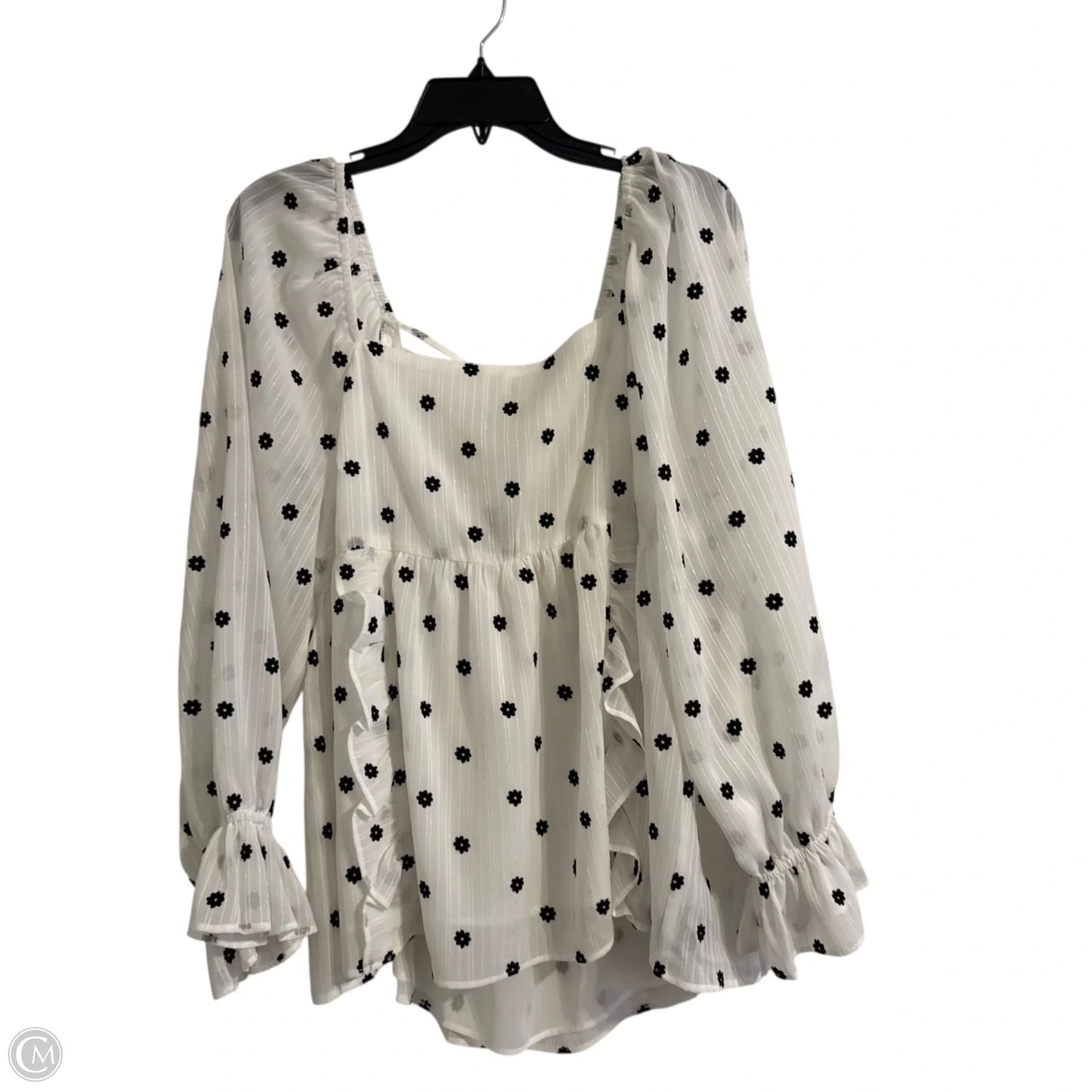 Top Long Sleeve By Versona In White, Size: L