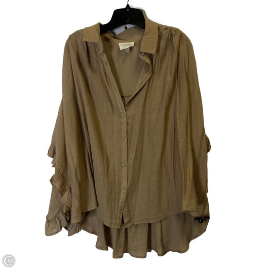 Top Short Sleeve By Fantastic Fawn In Brown, Size: S