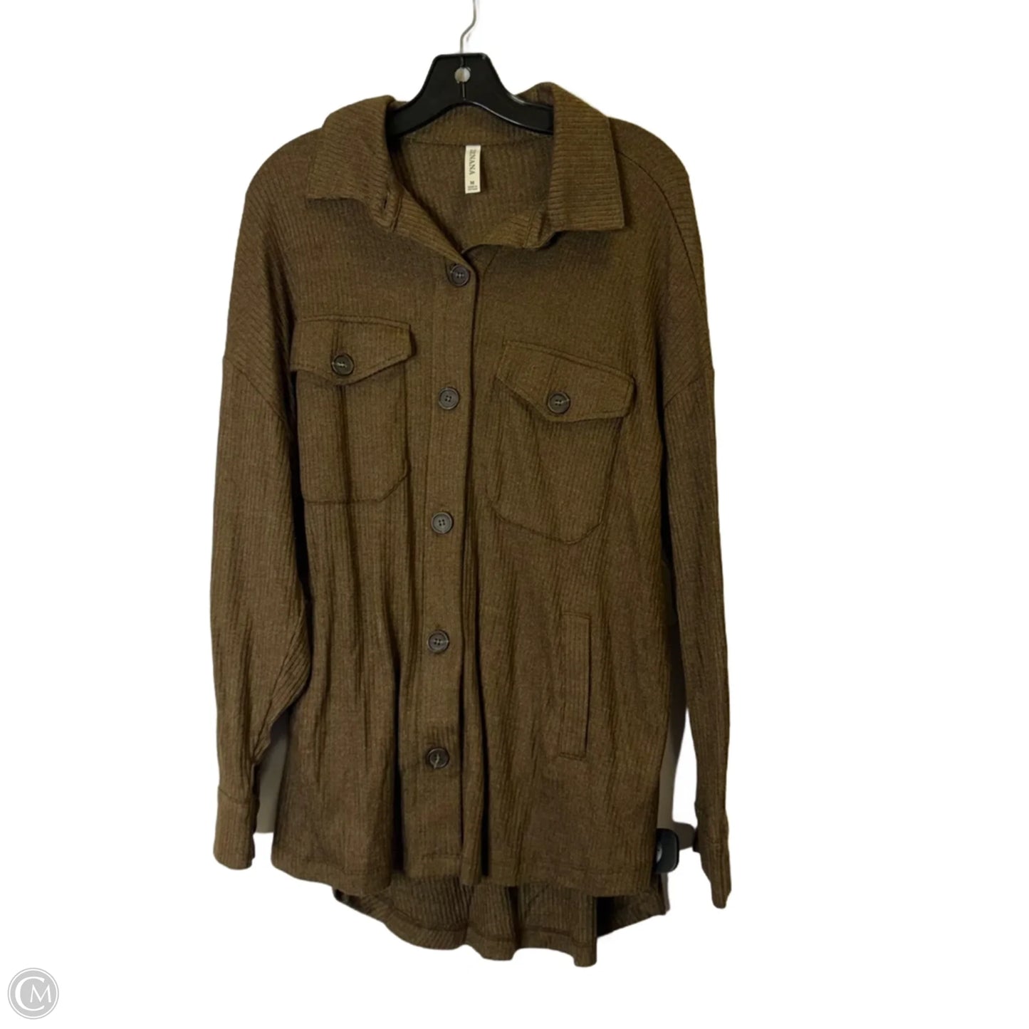Top Long Sleeve By Zenana In Brown, Size: M