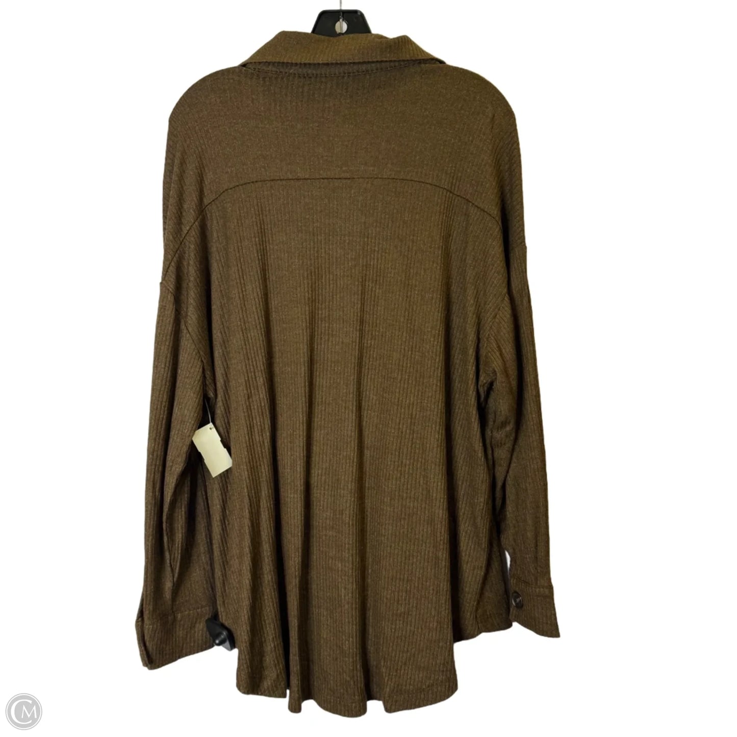 Top Long Sleeve By Zenana In Brown, Size: M