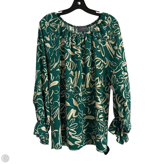 Blouse Long Sleeve By Clothes Mentor In Green, Size: S