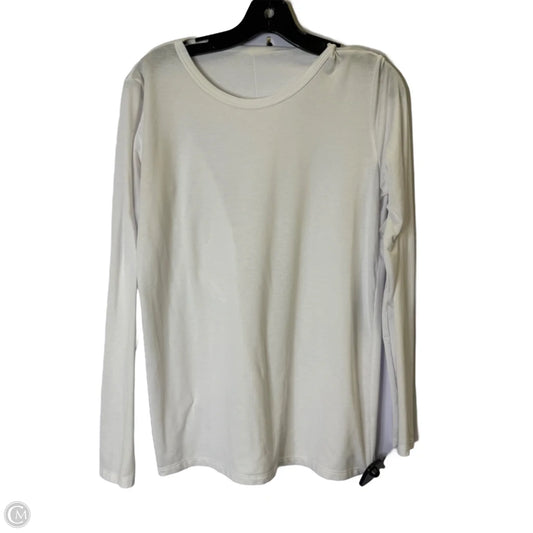 Athletic Top Long Sleeve Collar By Alo In White