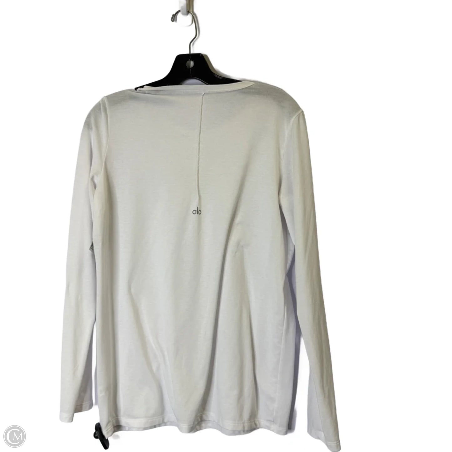 Athletic Top Long Sleeve Collar By Alo In White