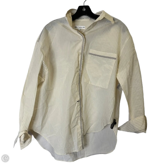 Top Long Sleeve By Zara In Striped Pattern, Size: S