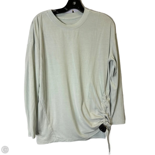 Athletic Top Long Sleeve Collar By Lululemon In Blue