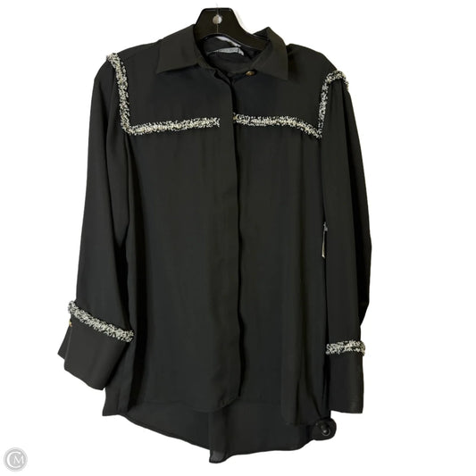 Blouse Long Sleeve By Zara In Black, Size: S