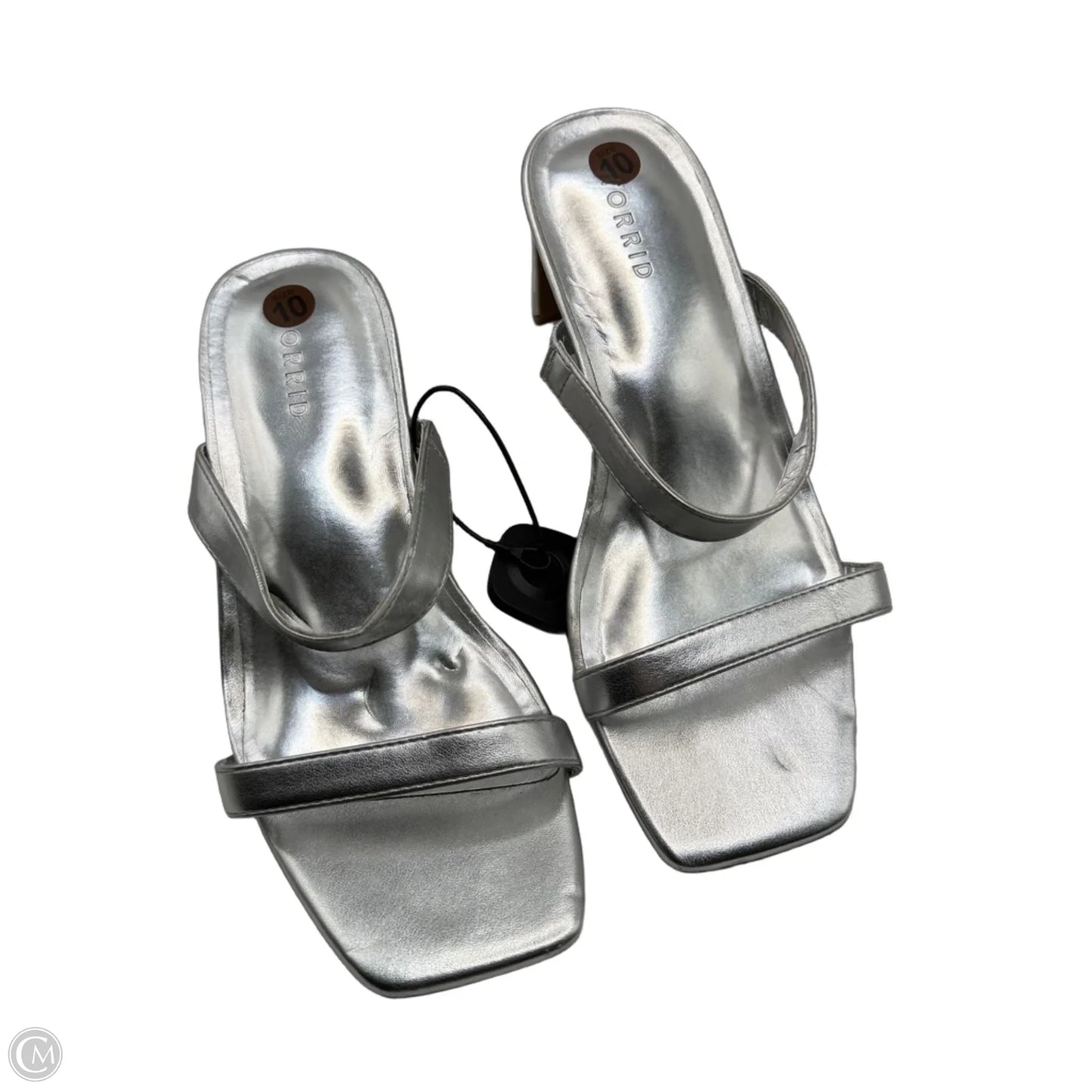 Sandals Heels Block By Torrid In Silver, Size: 10