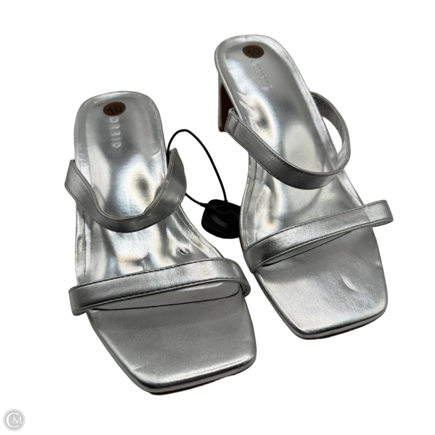 Sandals Heels Block By Torrid In Silver, Size: 10