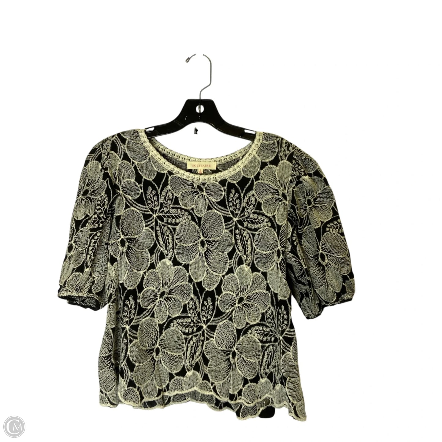 Top Short Sleeve By Solitaire In Black, Size: S