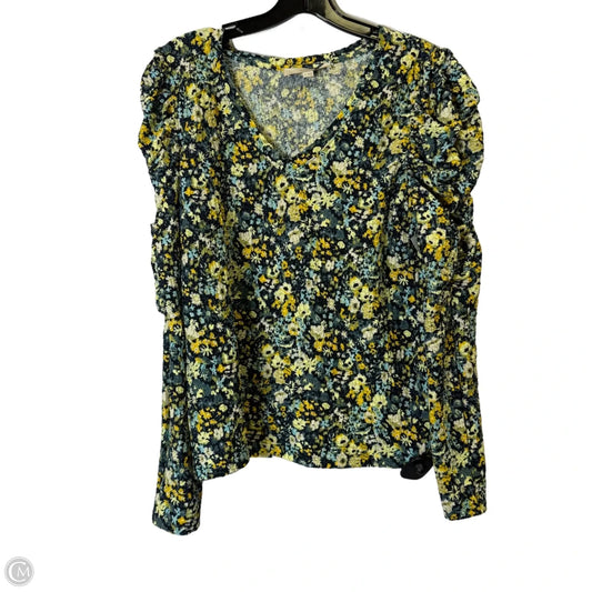 Top Long Sleeve By Loft In Multi-colored, Size: M
