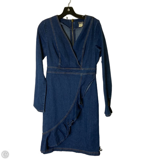 Dress Casual Midi By Venus In Blue Denim, Size: 6