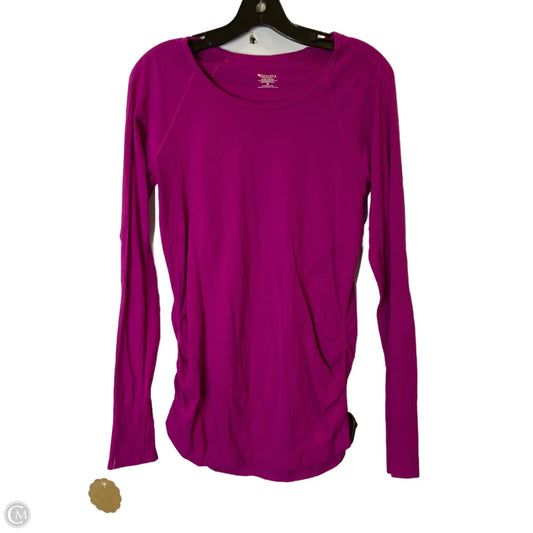 Athletic Top Long Sleeve Collar By Athleta In Purple, Size: M