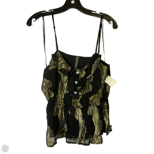 Top Sleeveless By Anthropologie In Black & Gold, Size: S