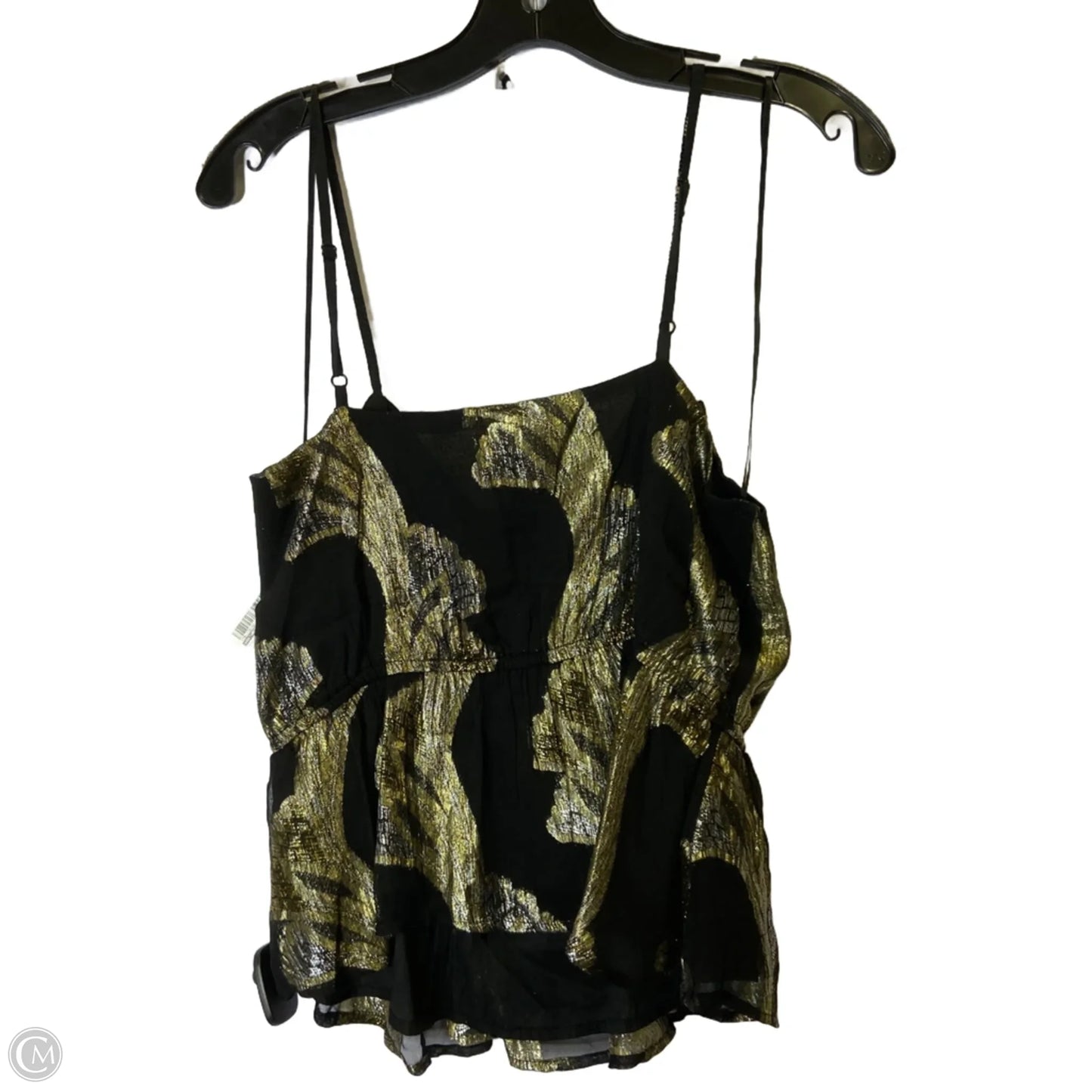 Top Sleeveless By Anthropologie In Black & Gold, Size: S