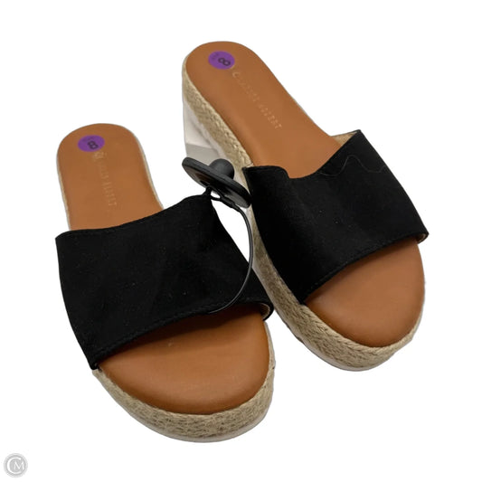 Sandals Flats By Clothes Mentor In Black, Size: 8