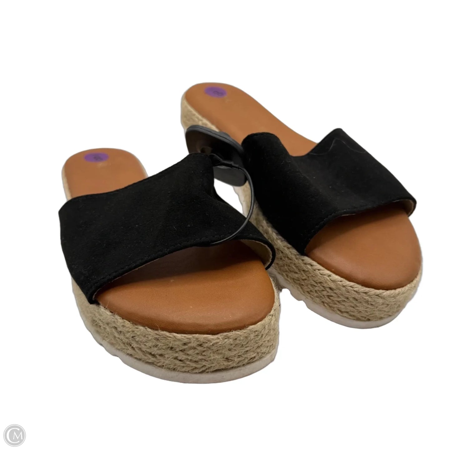 Sandals Flats By Clothes Mentor In Black, Size: 8