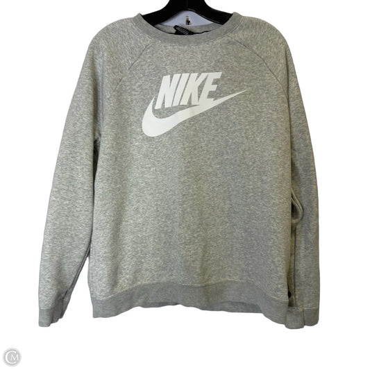 Athletic Sweatshirt Crewneck By Nike Apparel In Grey, Size: L