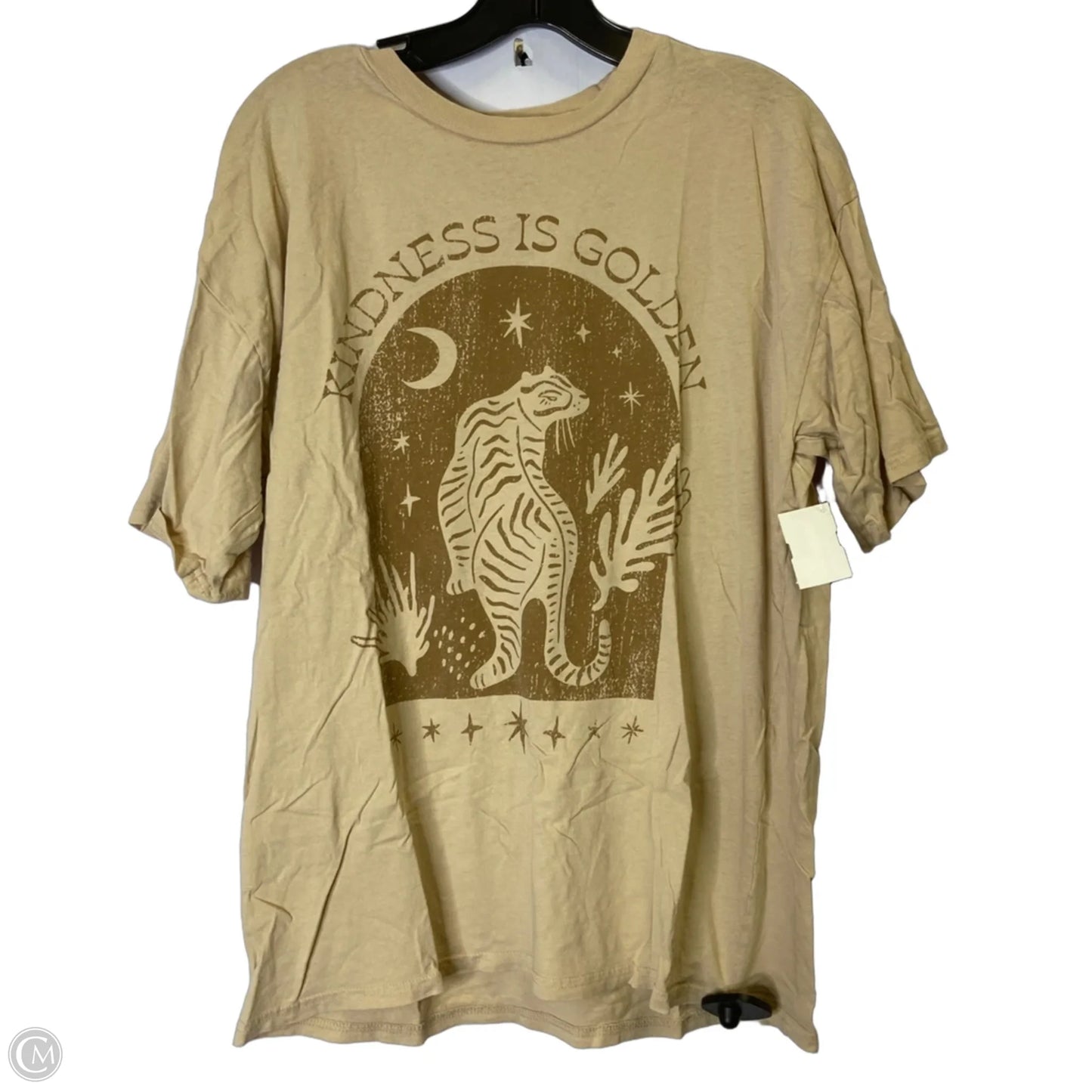 Top Short Sleeve Basic By Clothes Mentor In Beige, Size: M