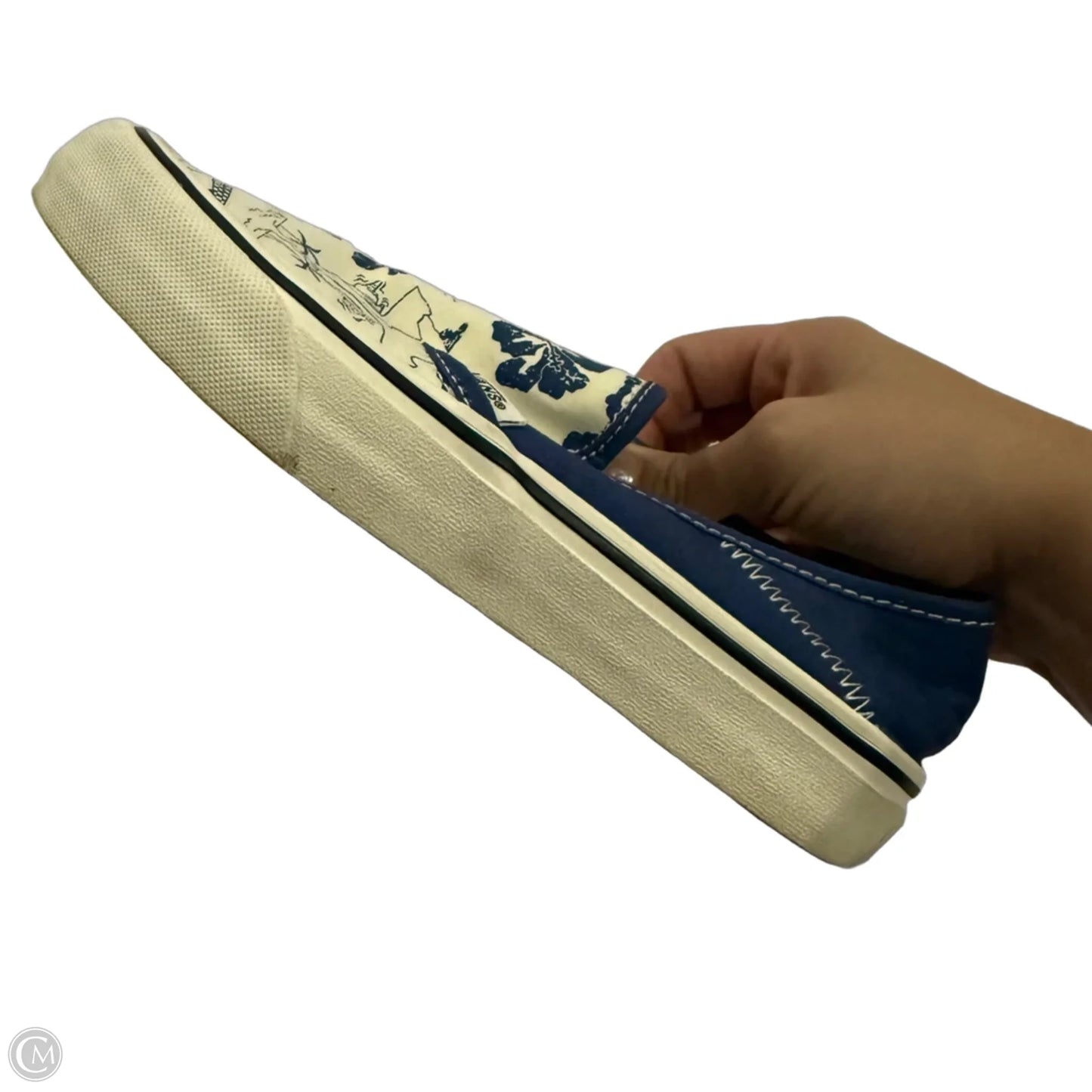 Shoes Sneakers By Vans In Blue & Cream, Size: 6