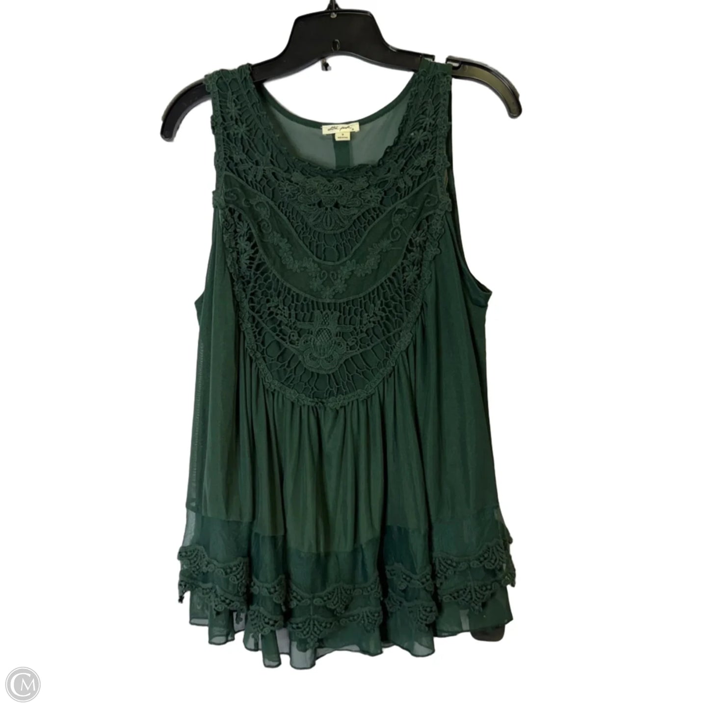 Top Sleeveless By Ultra Pink In Green, Size: M