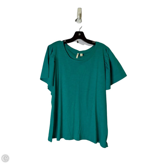 Top Short Sleeve By Cato In Teal, Size: Xl