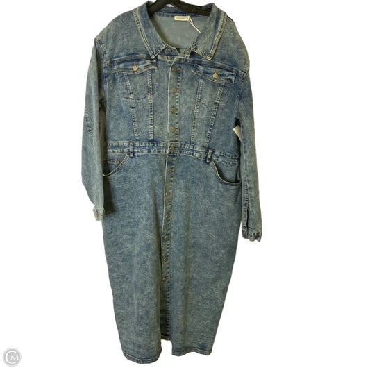 Dress Casual Midi By Andthewhy In Blue Denim, Size: 1x