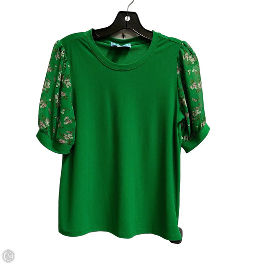 Top Short Sleeve By Cece In Green, Size: S