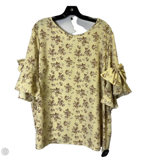 Top Short Sleeve By Shein In Floral Print, Size: 3x