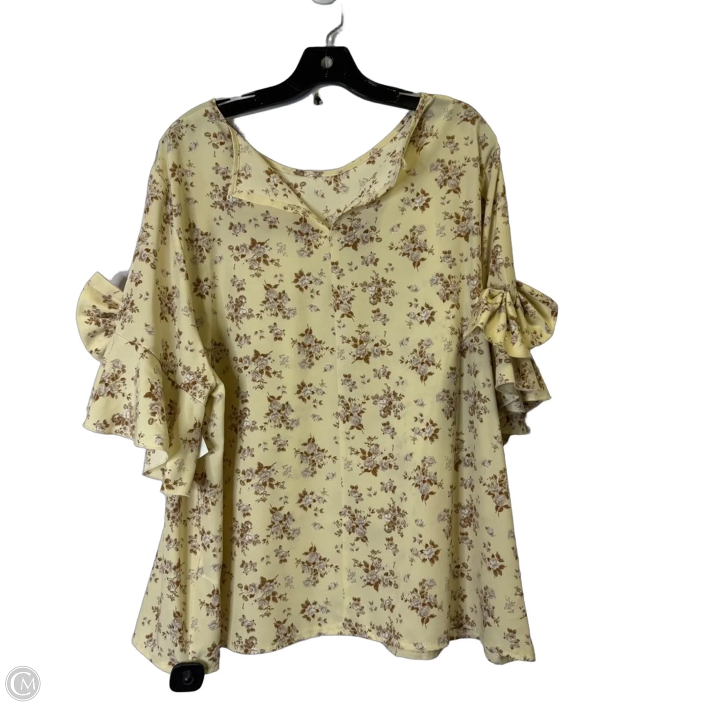 Top Short Sleeve By Shein In Floral Print, Size: 3x