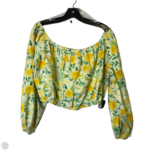 Top Long Sleeve By Fashion Nova In Floral Print, Size: Xl