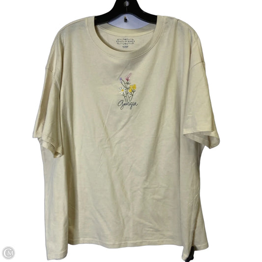 Top Short Sleeve Basic By State Of Mine In Cream, Size: Xxl