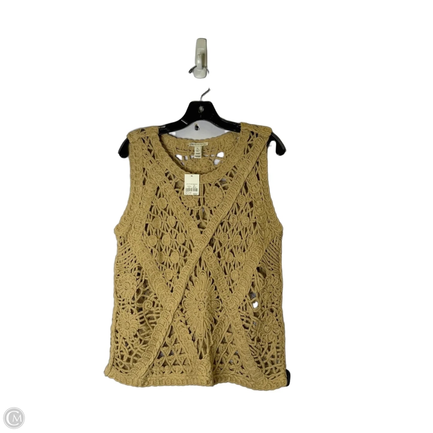 Top Sleeveless By Cato In Beige, Size: Xl