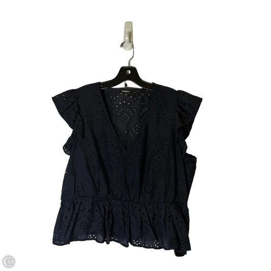 Blouse Sleeveless By Express In Navy, Size: Xl