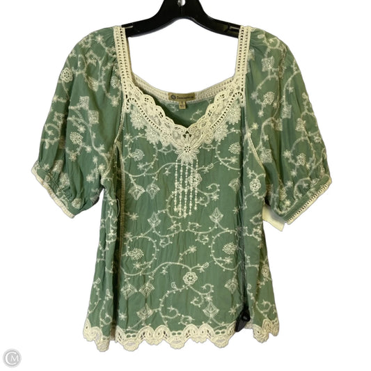 Blouse Short Sleeve By Democracy In Green, Size: S