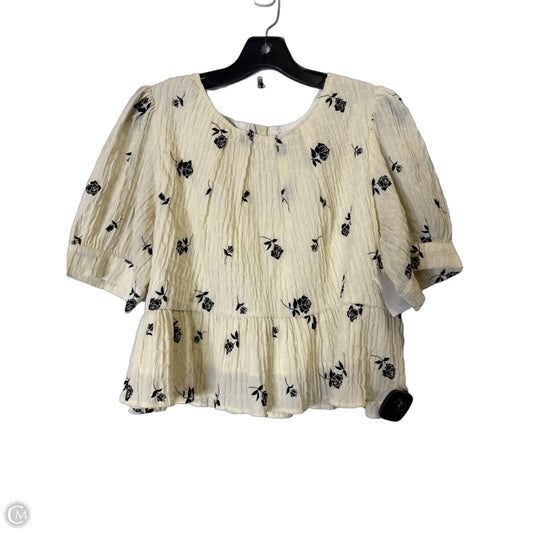 Blouse Short Sleeve By Dazy In Cream, Size: Xl