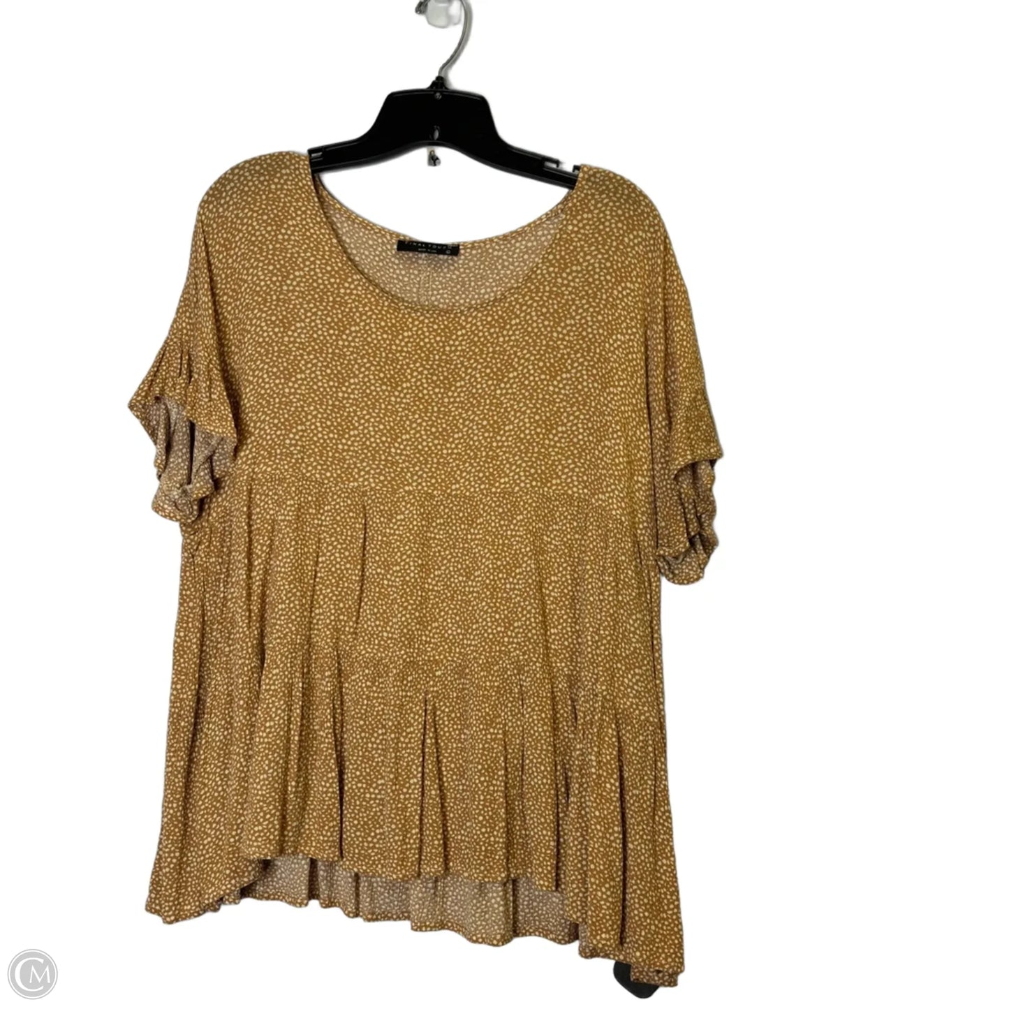 Top Short Sleeve By Final Touch In Polkadot Pattern, Size: L