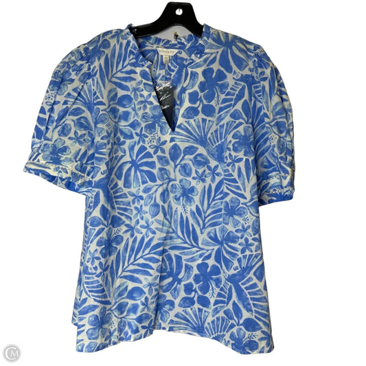 Blouse Short Sleeve By Crown And Ivy In Blue, Size: Xxl