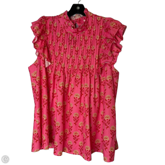 Blouse Sleeveless By Shein In Pink, Size: 2x