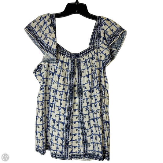 Top Sleeveless By Max Studio In Blue & White, Size: Xl