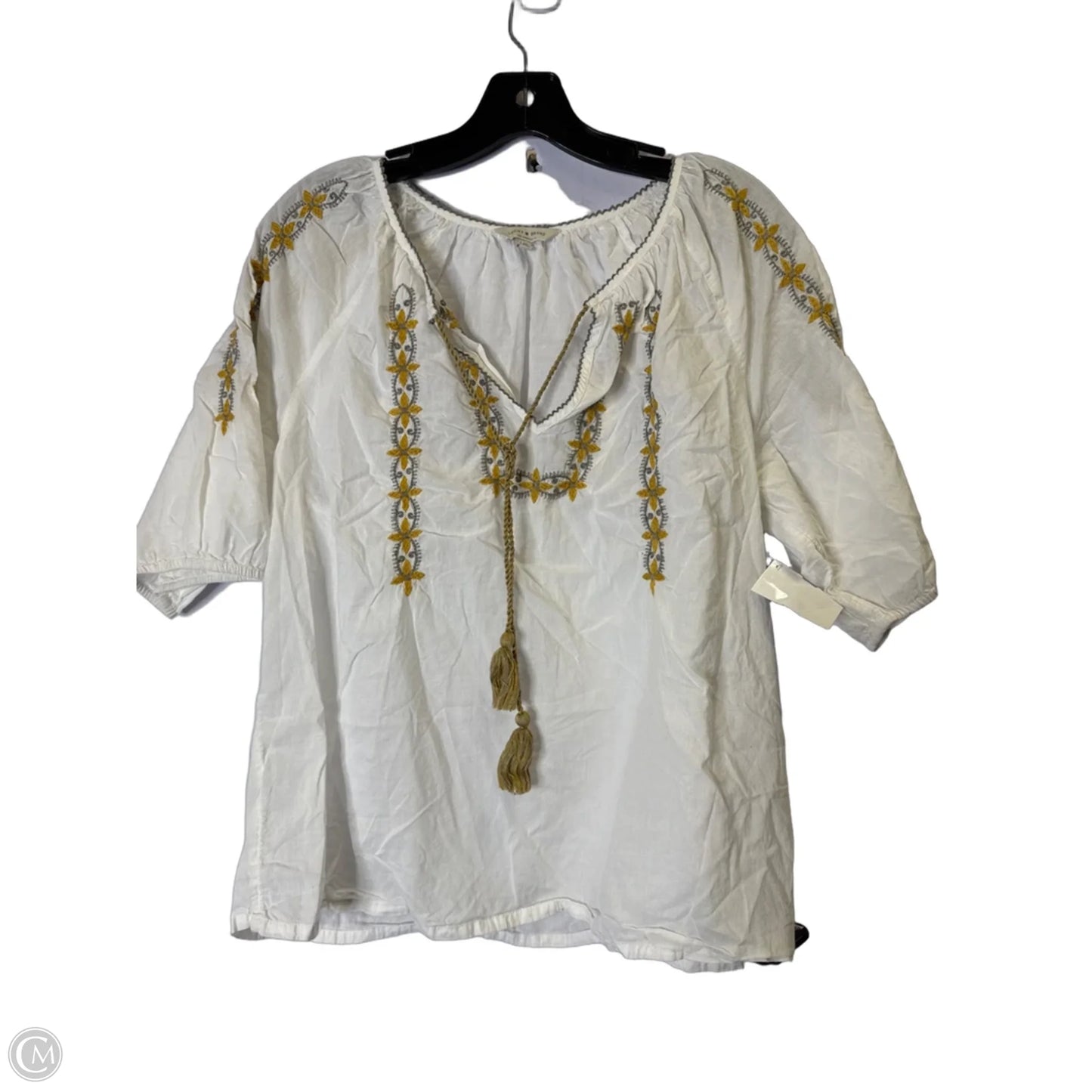 Top Short Sleeve By Lucky Brand In White, Size: L