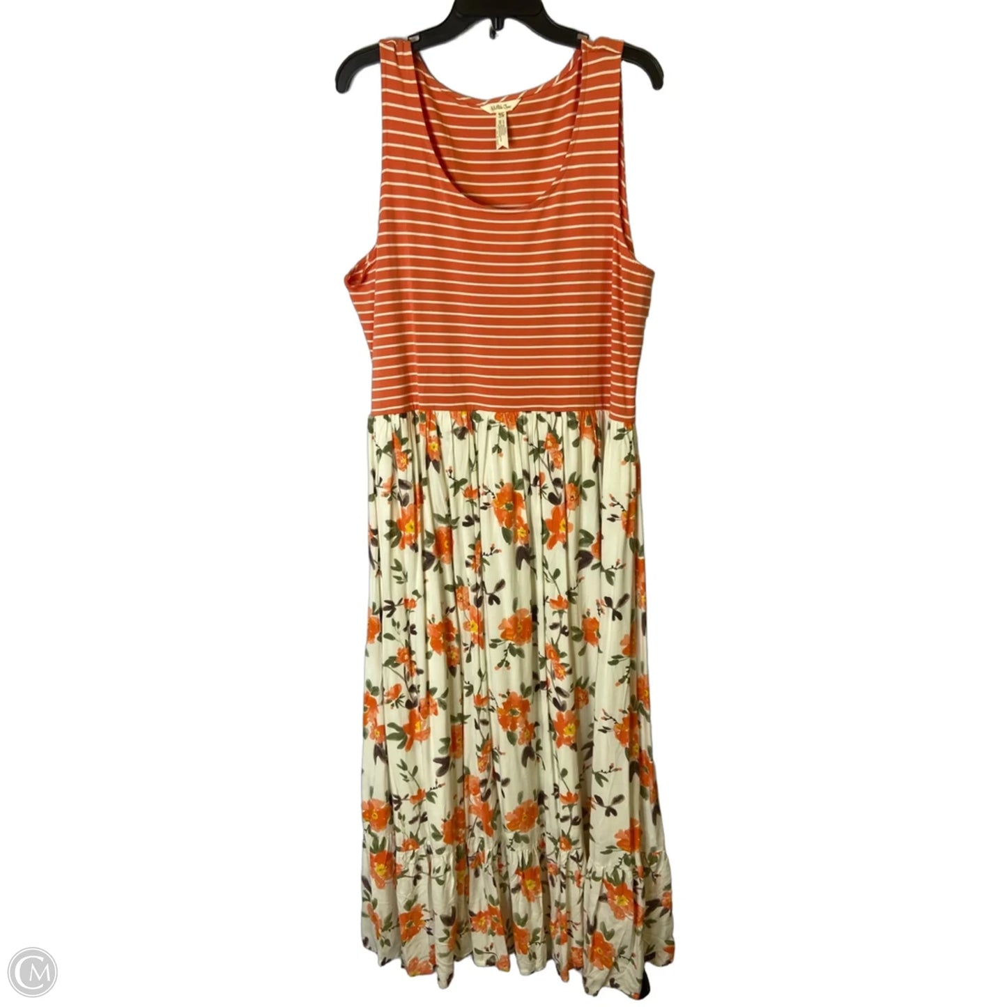Dress Casual Maxi By Matilda Jane In Orange & White, Size: Xxl