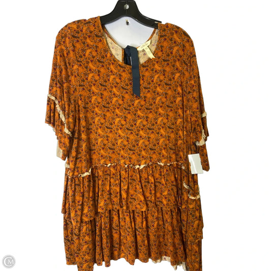 Top Short Sleeve By Matilda Jane In Orange, Size: Xxl