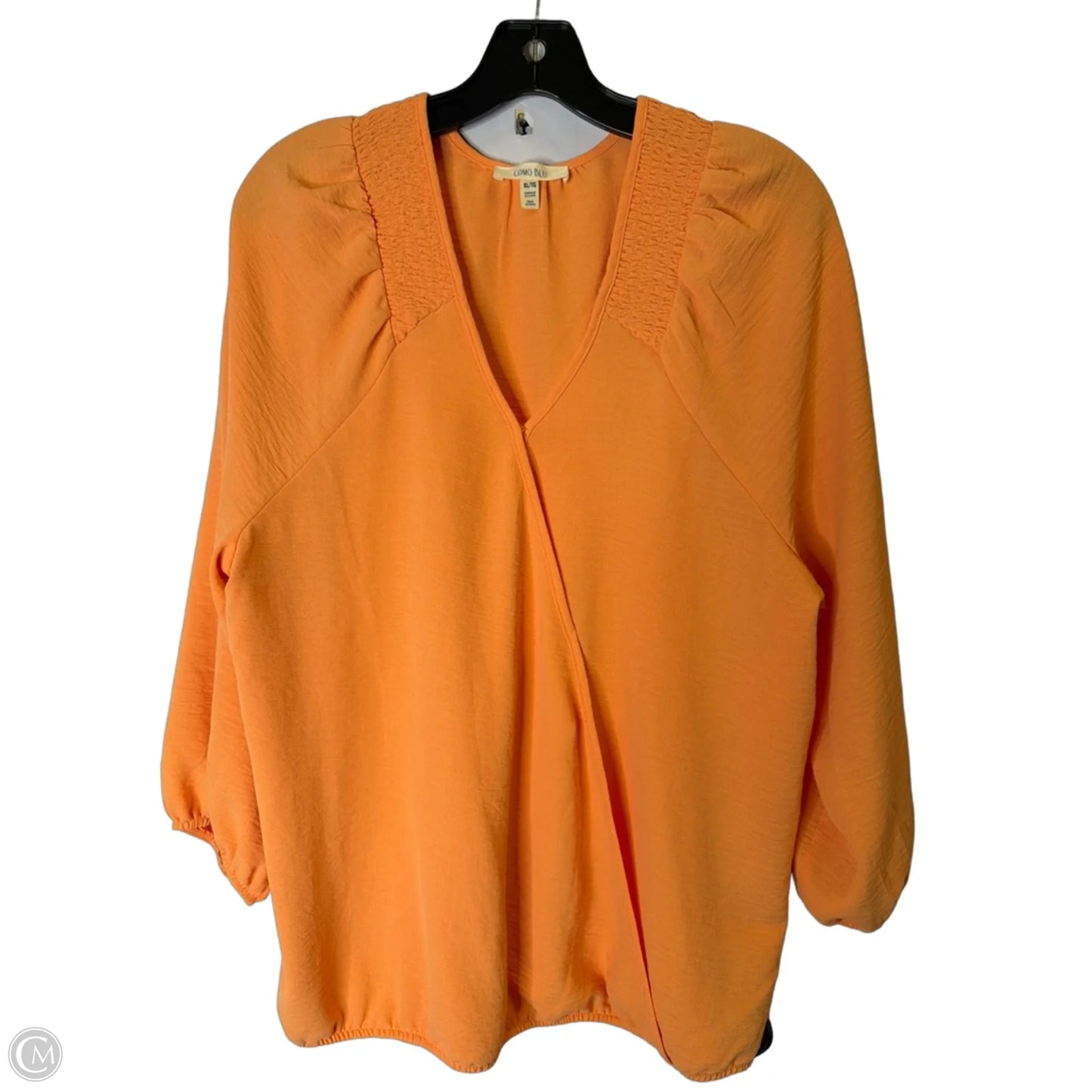 Top Short Sleeve By Como Blu In Orange, Size: Xl