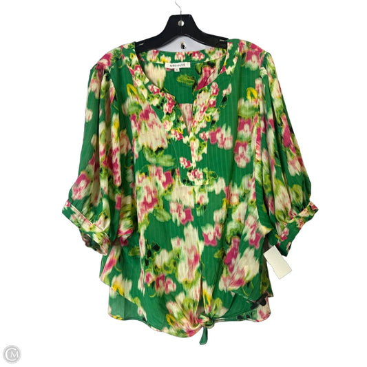 Blouse Short Sleeve By Rose And Olive In Green, Size: Xl