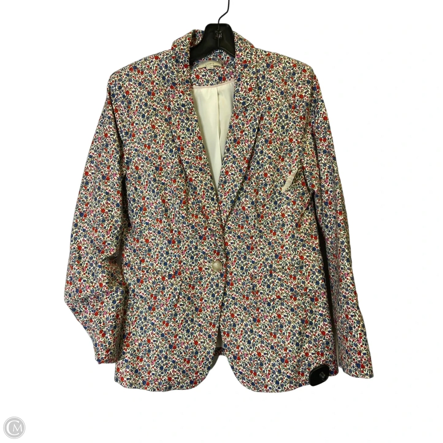 Blazer By Loft In Floral Print, Size: 8