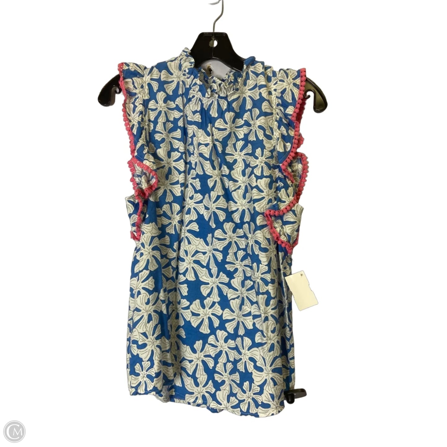 Top Sleeveless By Thml In Blue & White, Size: M