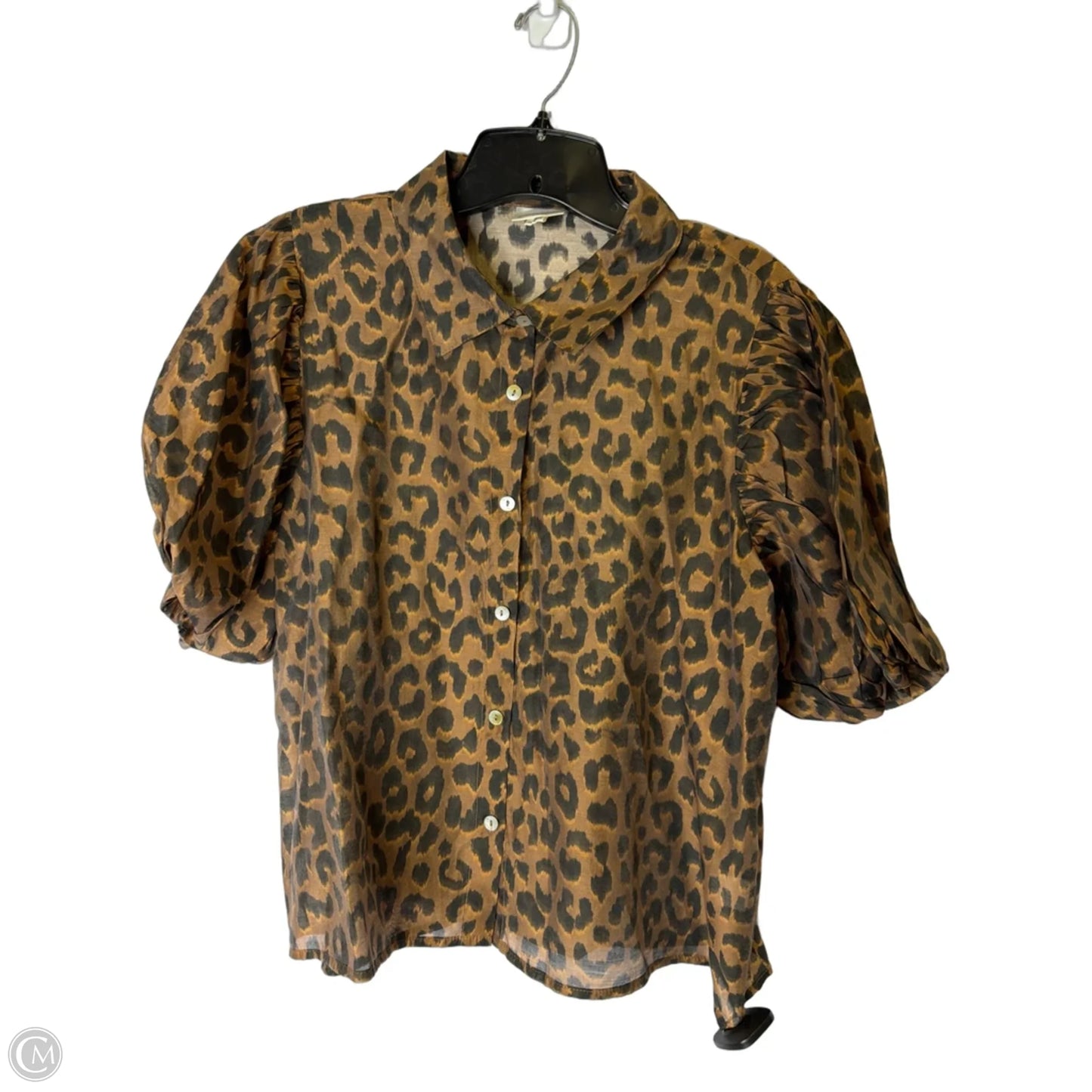 Blouse Short Sleeve By Bailey 44 In Animal Print, Size: L