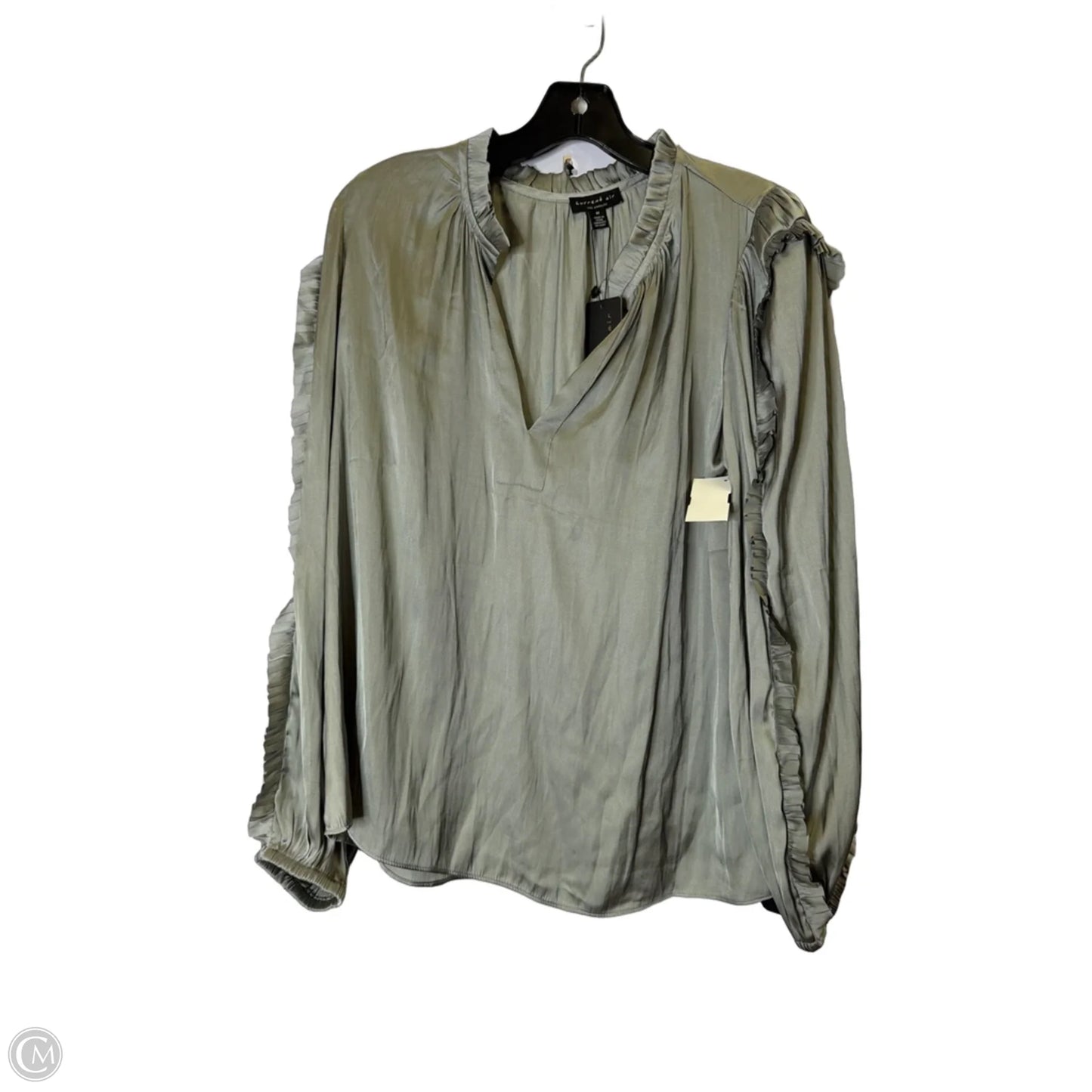Blouse Long Sleeve By Current Air In Silver, Size: M